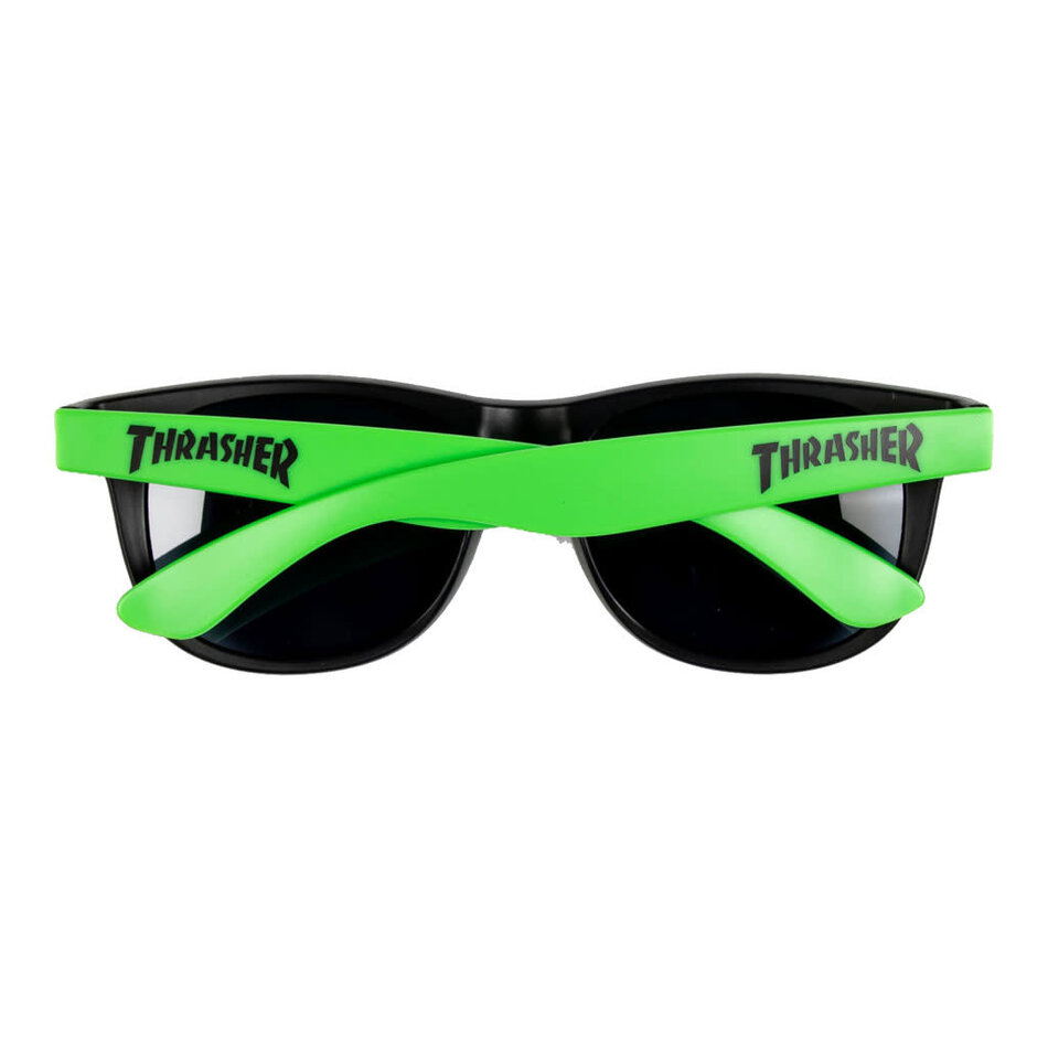 Thrasher Logo Sunglasses Black/Neon Green