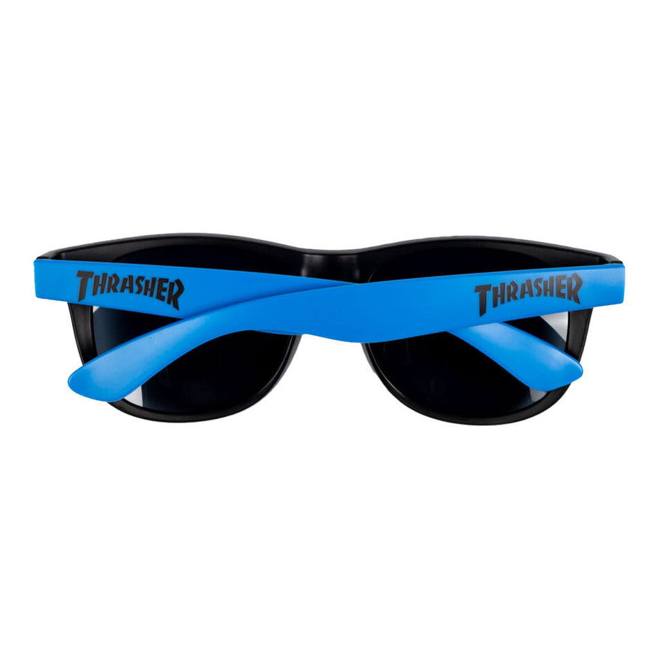 Thrasher Logo Sunglasses Black/Neon Blue