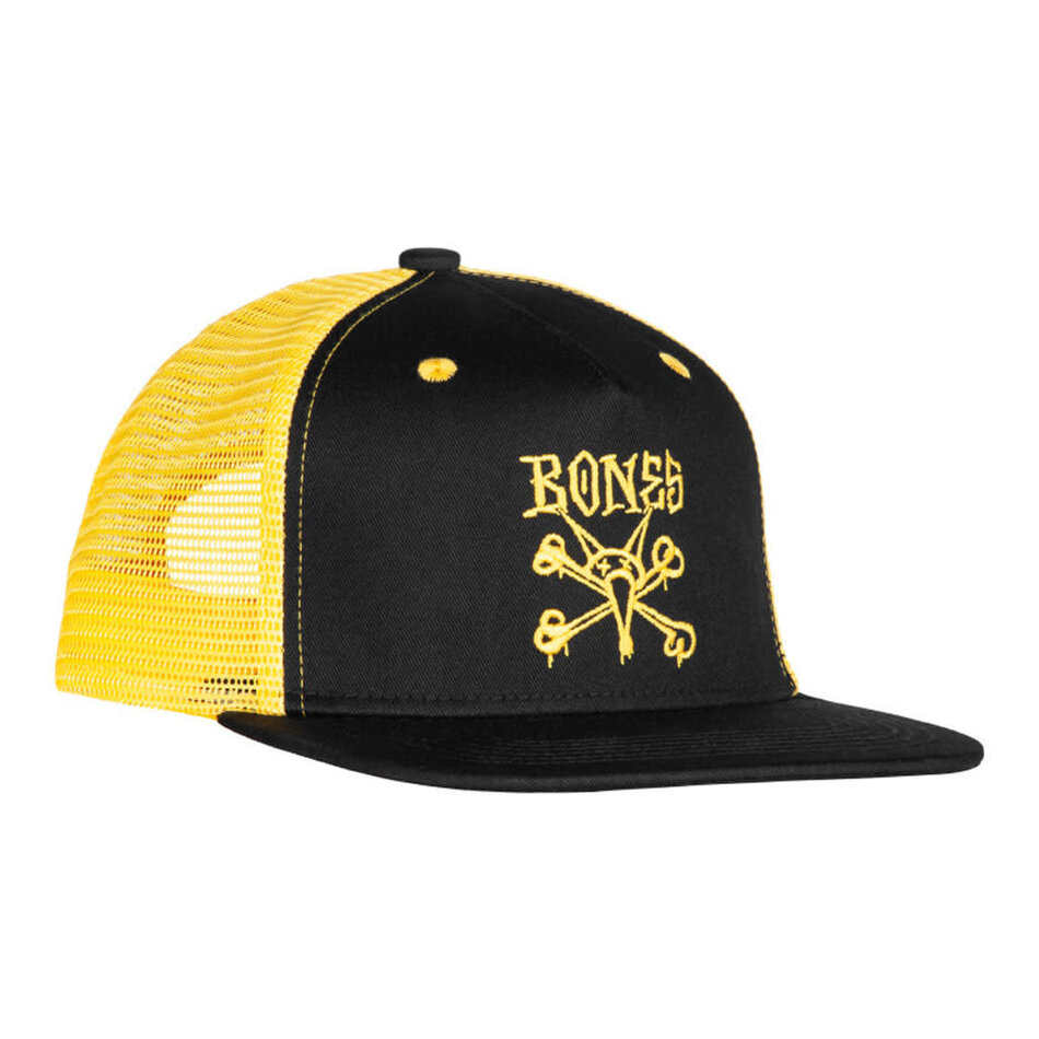 Bones Wheels Vato Rat 6 Panel  Hat Black/Yellow