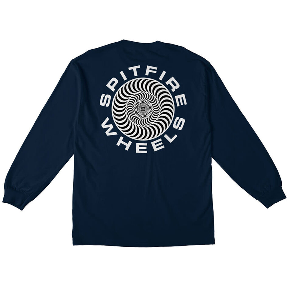 Spitfire Classic 87 Swirl L/S T-Shirt Navy/White/Black