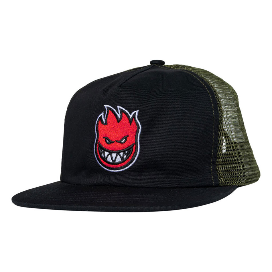 Spitfire Bighead Fill Mesh Snapback Hat Olive/Black
