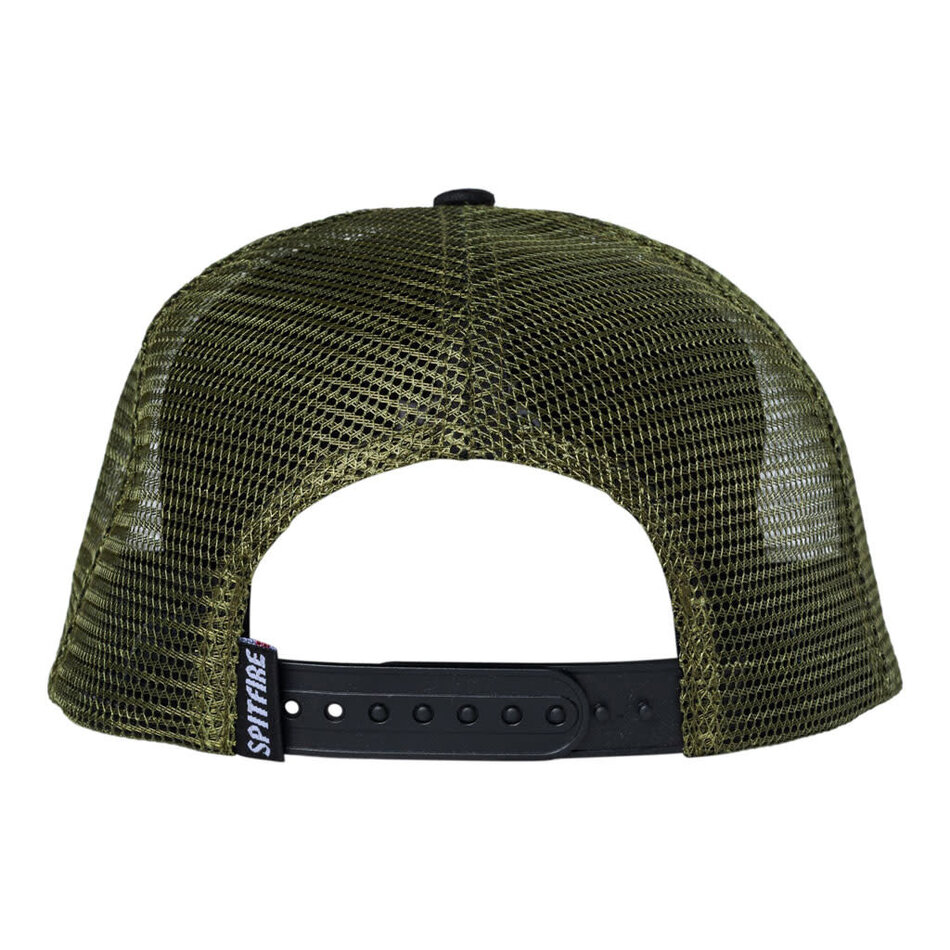 Spitfire Bighead Fill Mesh Snapback Hat Olive/Black