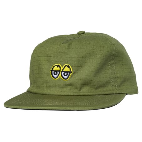 Krooked Eyes Ripstop Snapback Hat Olive