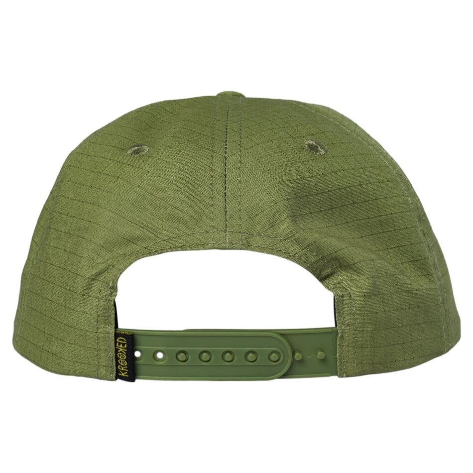 Krooked Eyes Ripstop Snapback Hat Olive