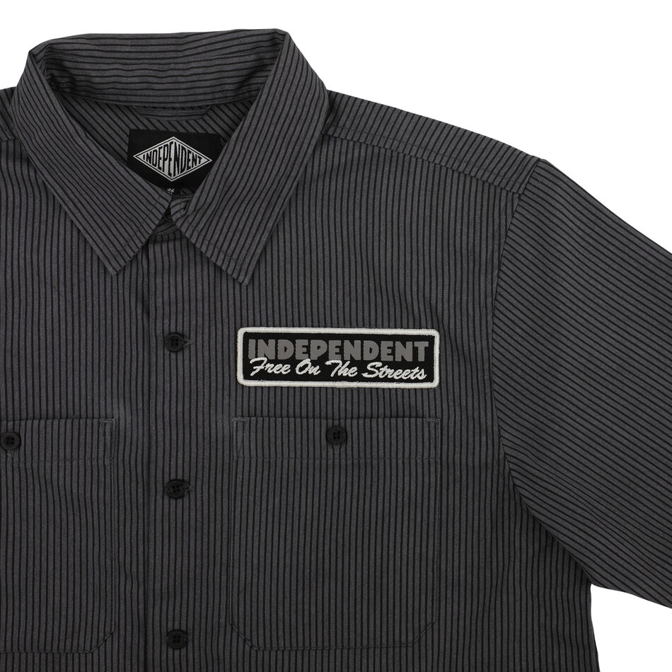 IIndependent Free On The Streets S/S Stripes Button Up