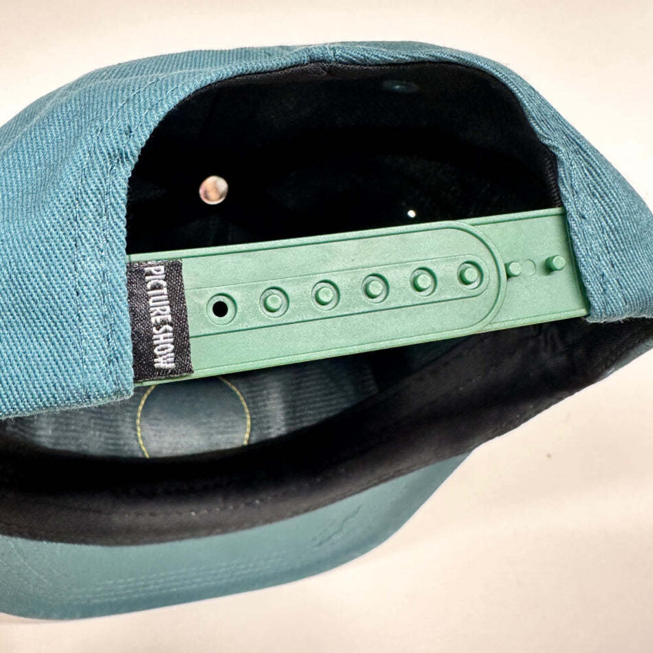 Picture Show Be Kind Short Brim Snapback Hat Teal