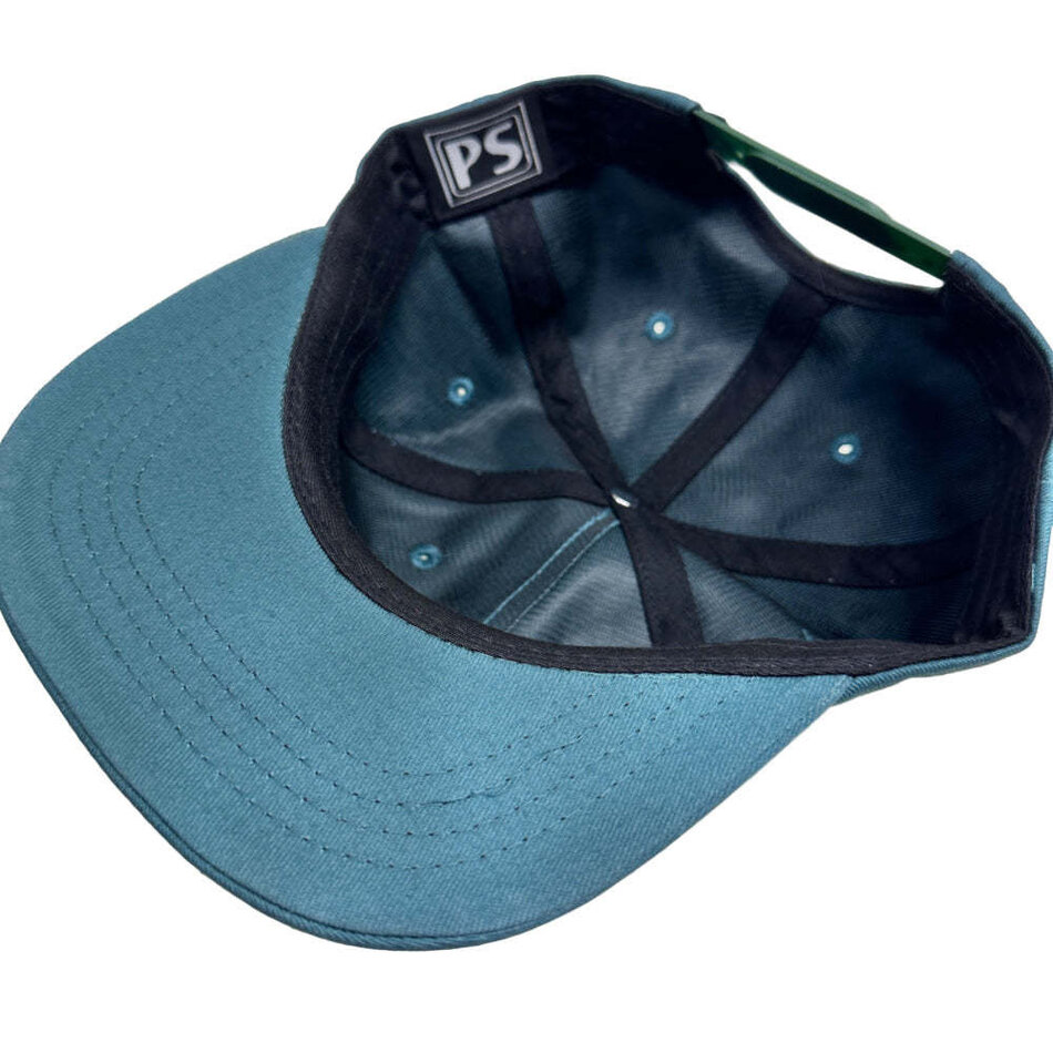 Picture Show Be Kind Short Brim Snapback Hat Teal