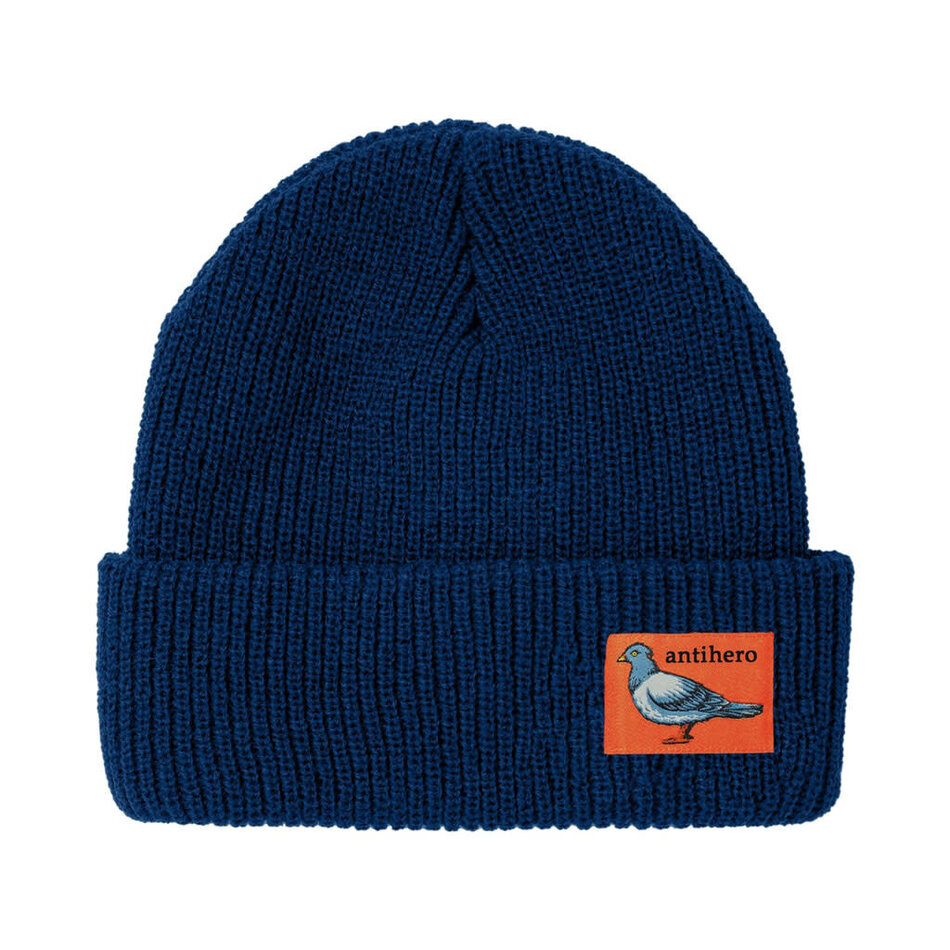 Anti-Hero Lil Pigeon Label Cuff Beanie Navy/Orange