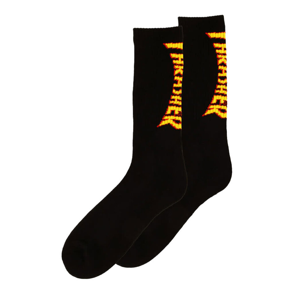 Thrasher Flame Socks Black
