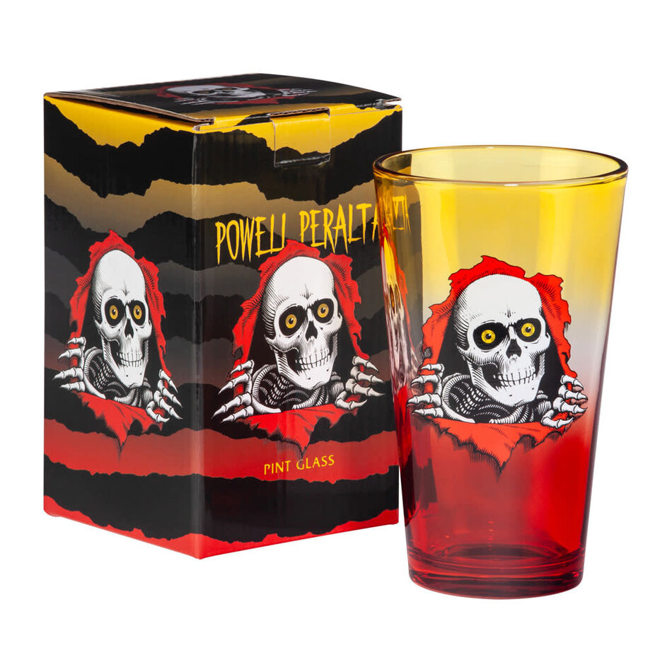 Powell Ripper Fade Pint Glass Red/Yellow