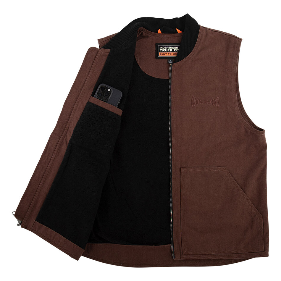 Independent Built To Grind Work Vest Chocolate