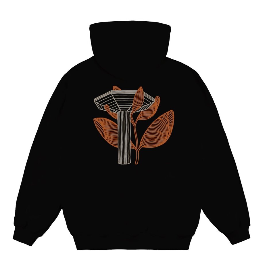 Magenta Pillar Baseline Hoodie Black