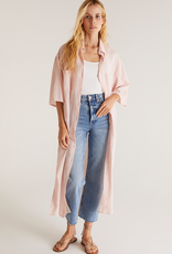 ZSupply Lina Button Up Duster - Pink Sky & White