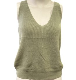 Hem & Thread V-neck Back Twist Tank Sweater