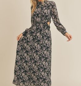 Lush Long Sleeve Floral Maxi w/ Peekaboo