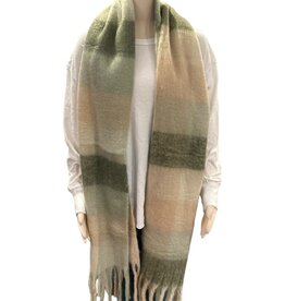 Plaid Oblong scarf BASC-2607