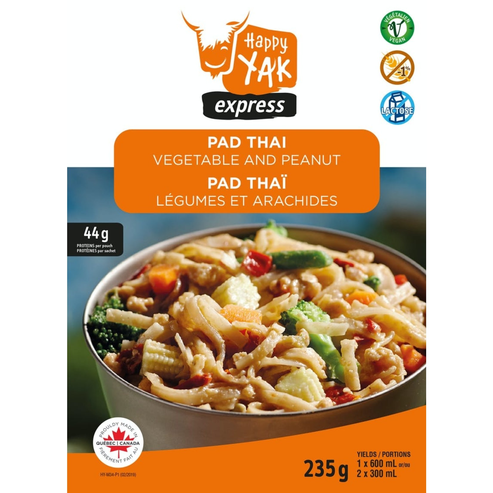 Happy Yak Pad Thai - Vegetable & Peanut (Vegan, less than 1% Gluten, Lactose Free)
