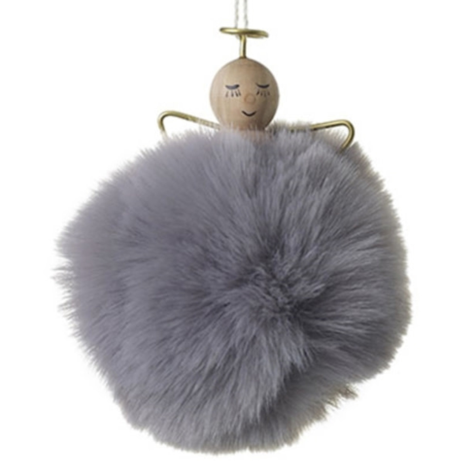 angel puff ornament 3x3.5 gris