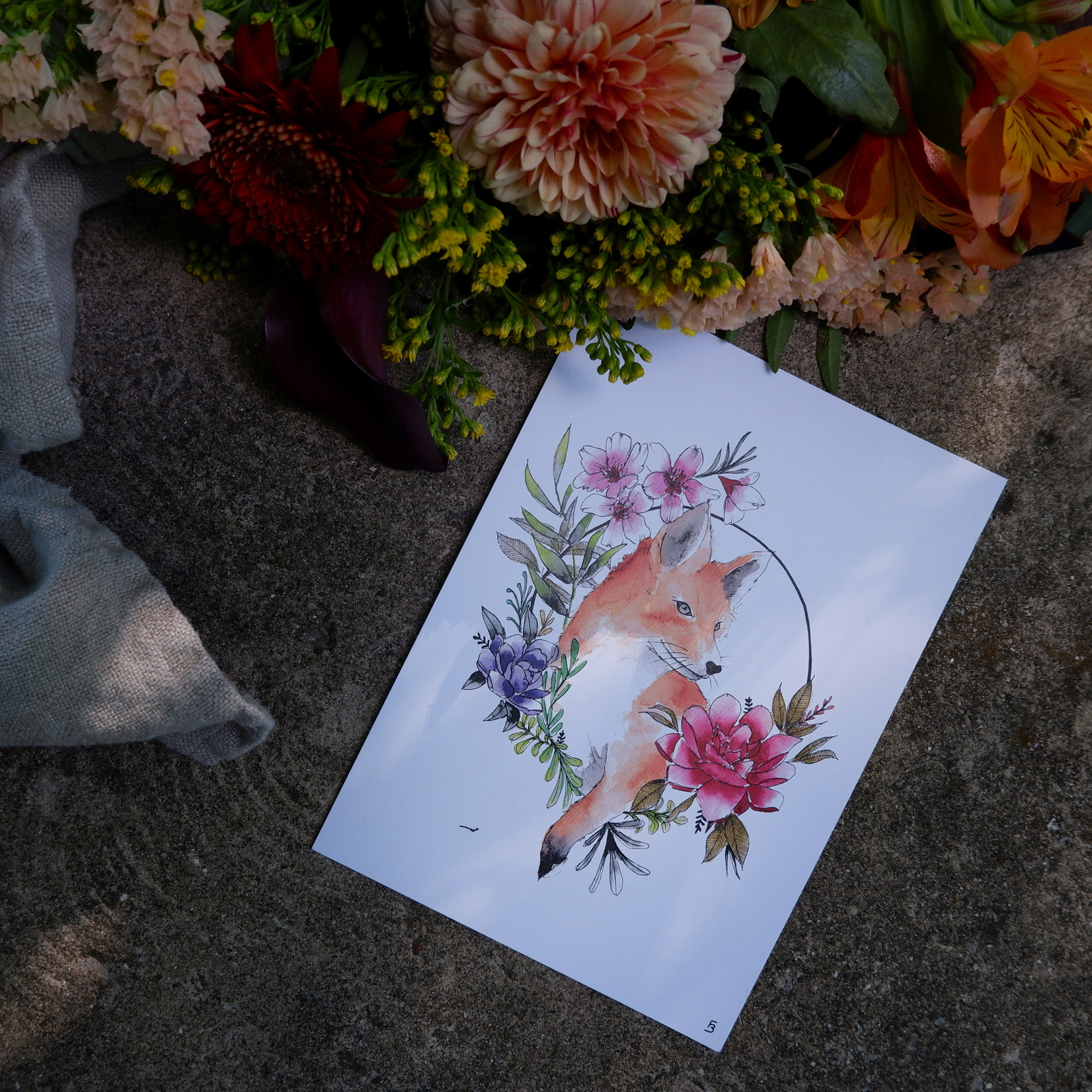 Carte Nini - Renard Fleuri