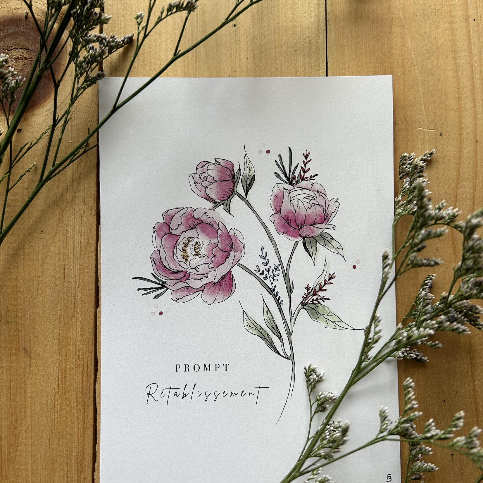 Carte de souhaits Prompt rétablissement – Nini et Compagnie