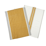 Indaba Torchon en lin "French stripe" - jaune