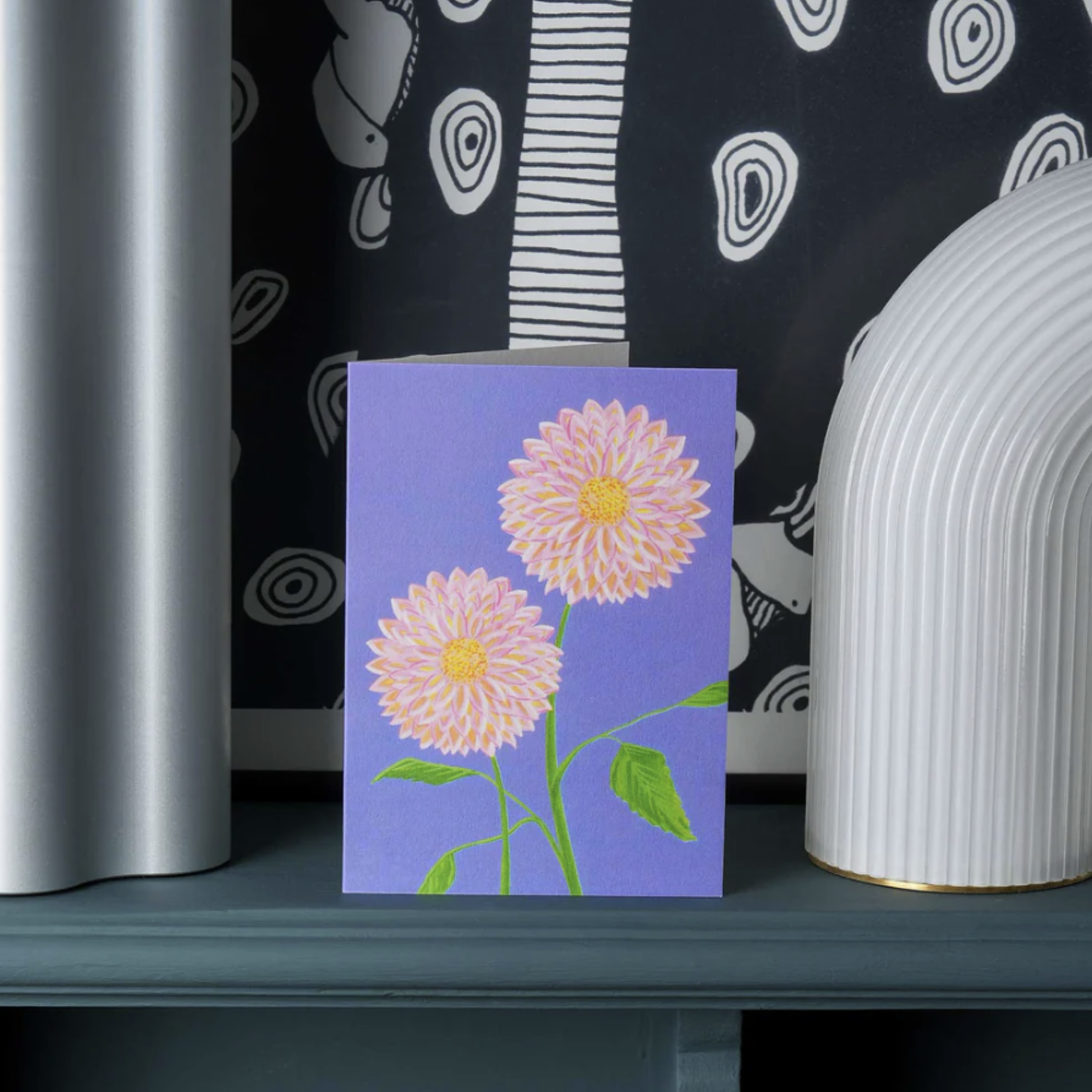 Carte Stengun - Dahlia on lilac