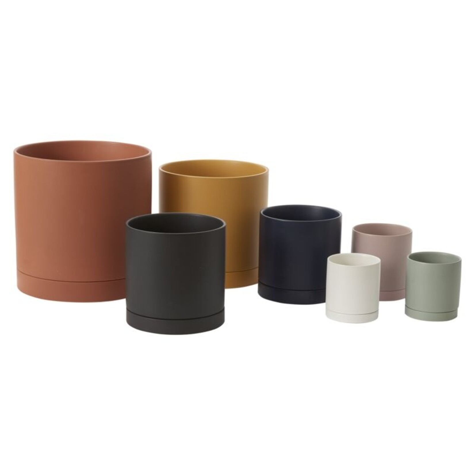 John G. Hofland Ltd. Pot Romey en céramique avec soucoupe