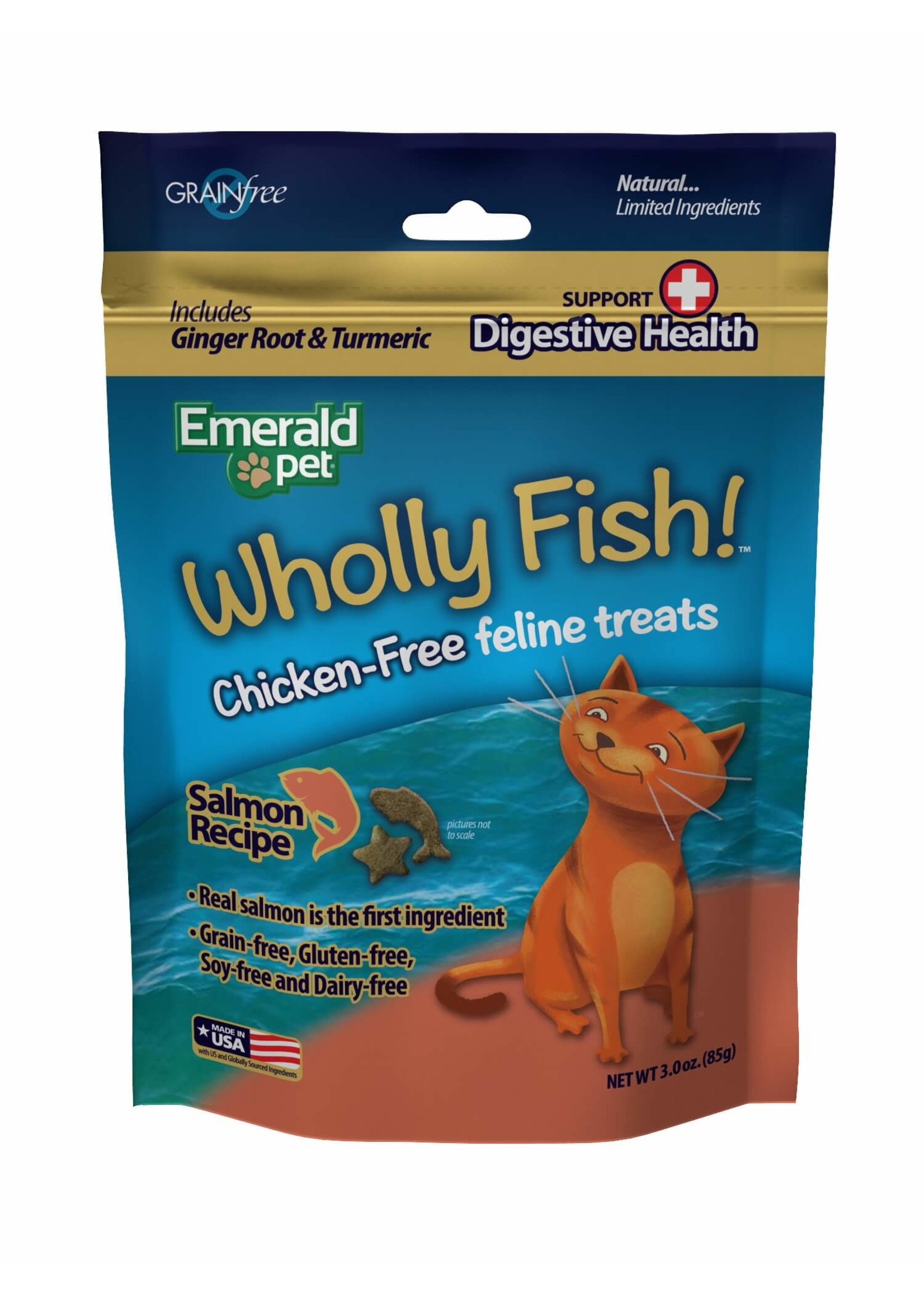 Emerald Pet Emerald Pet Feline Wholly Fish Salmon + Digestive Health Cat Treat