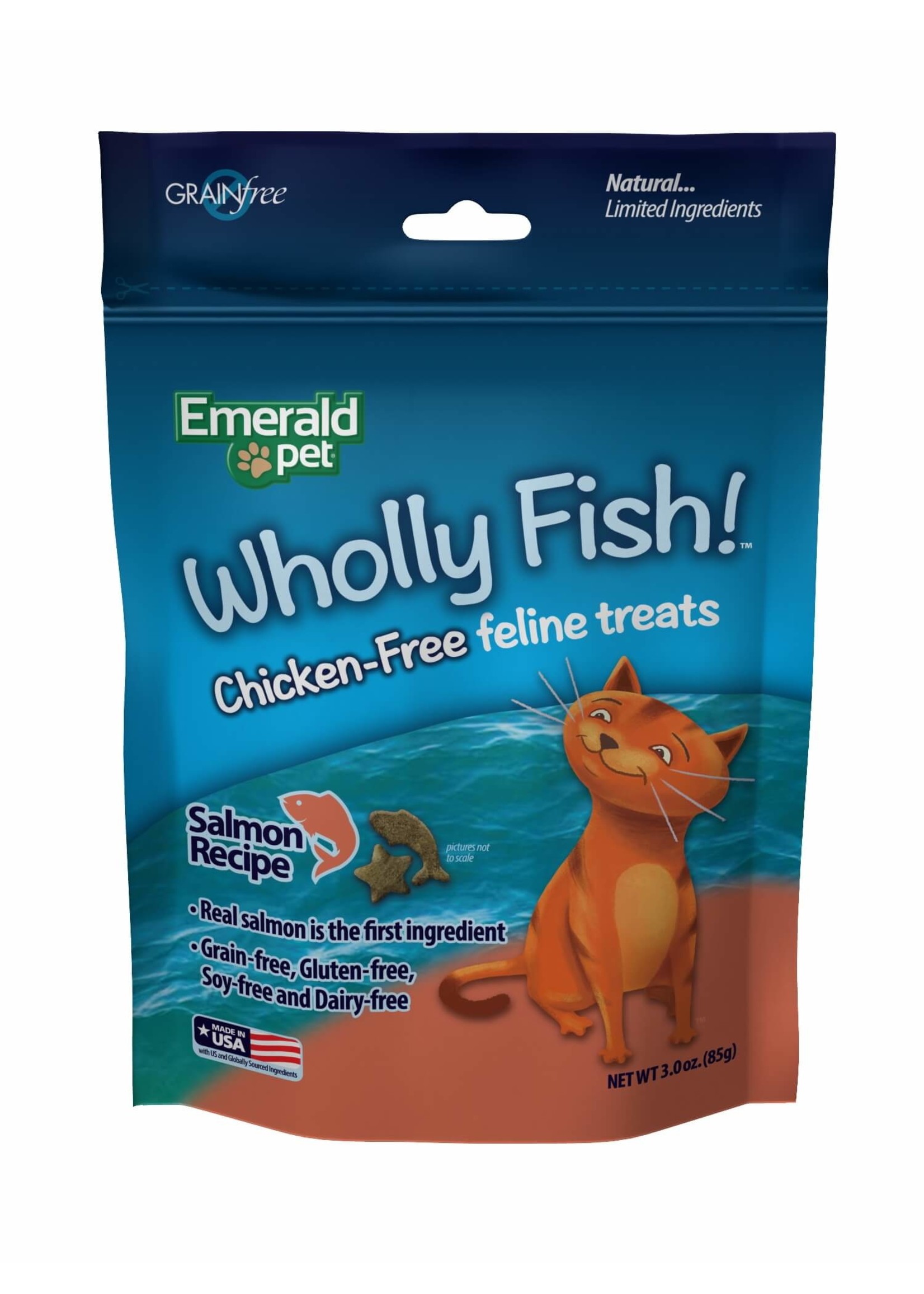 Emerald Pet Emerald Pet Feline Wholly Fish Salmon Cat Treat