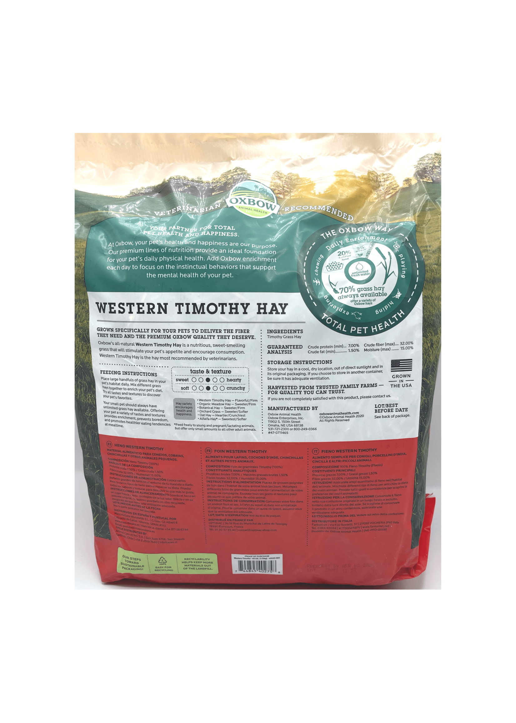 Oxbow Hay Blends - Western Timothy & Orchard, 90oz - Skilos, A Family Pet  Store