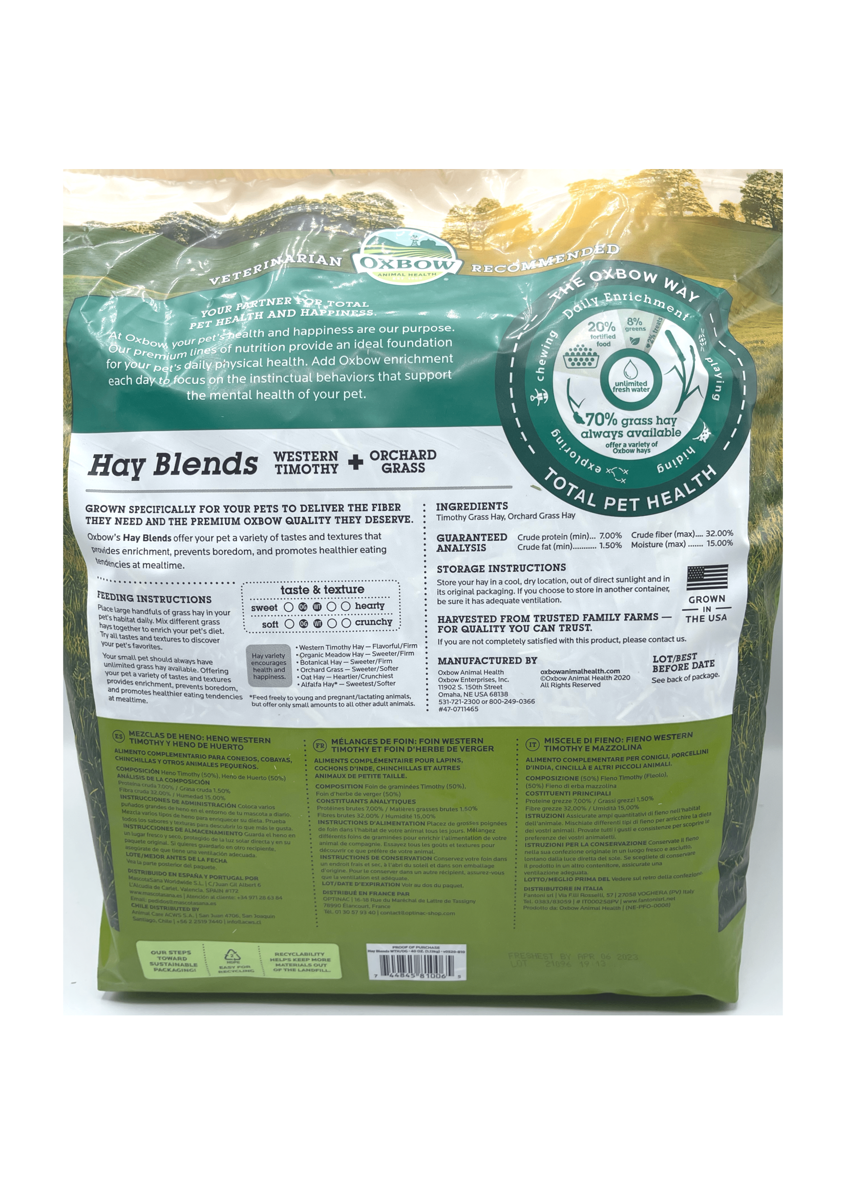 Oxbow Oxbow Hay Blends - Western Timothy & Orchard, 40oz