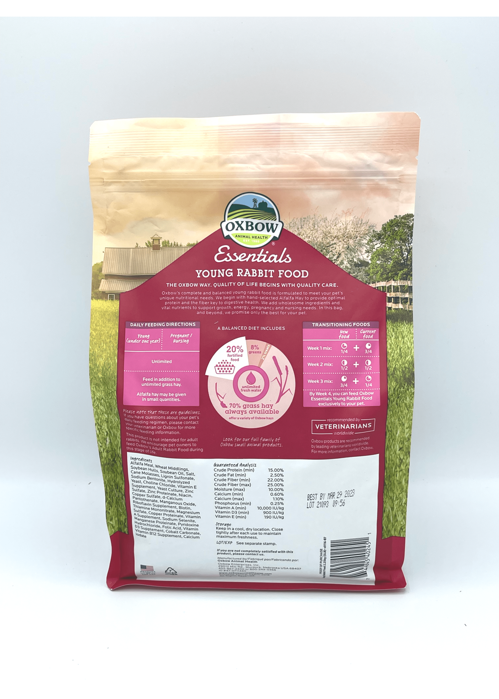 Oxbow Oxbow Essentials Young Rabbit Food, 5lb bag