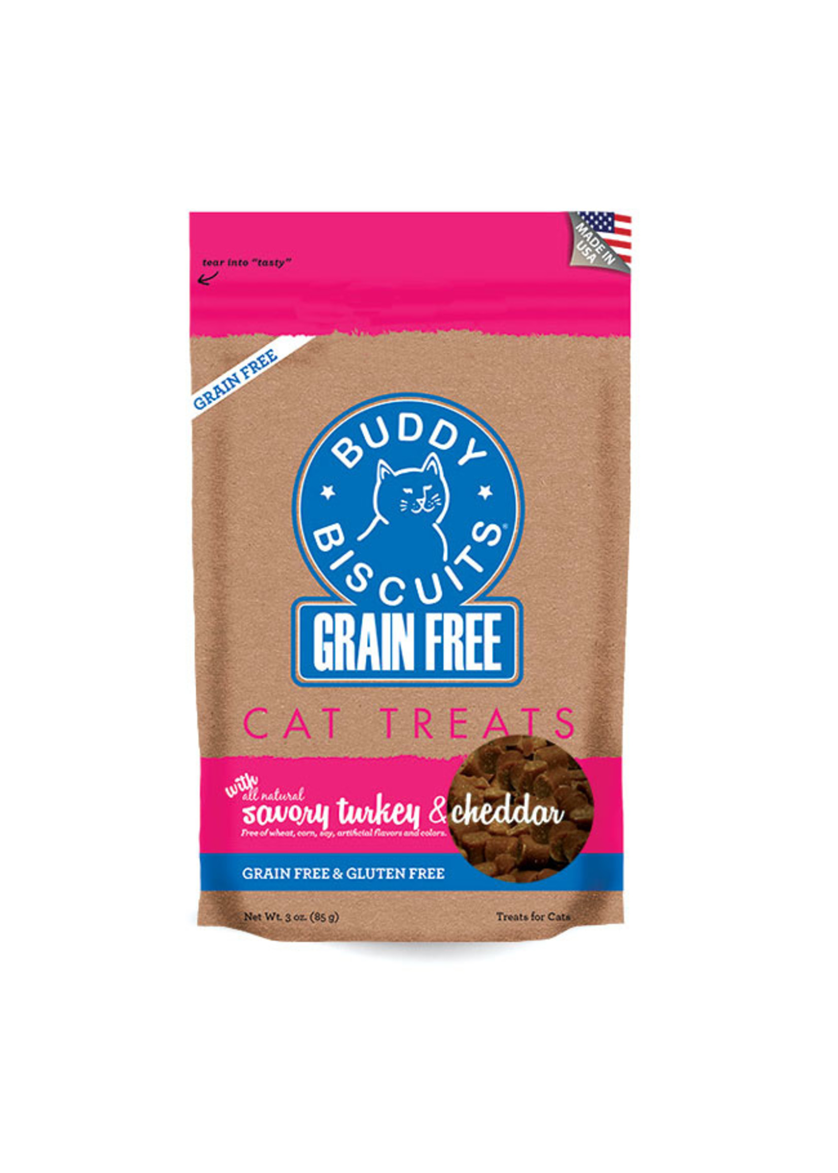 Buddy Biscuits Grain-Free Cat Treats, Savory Turkey & Cheddar