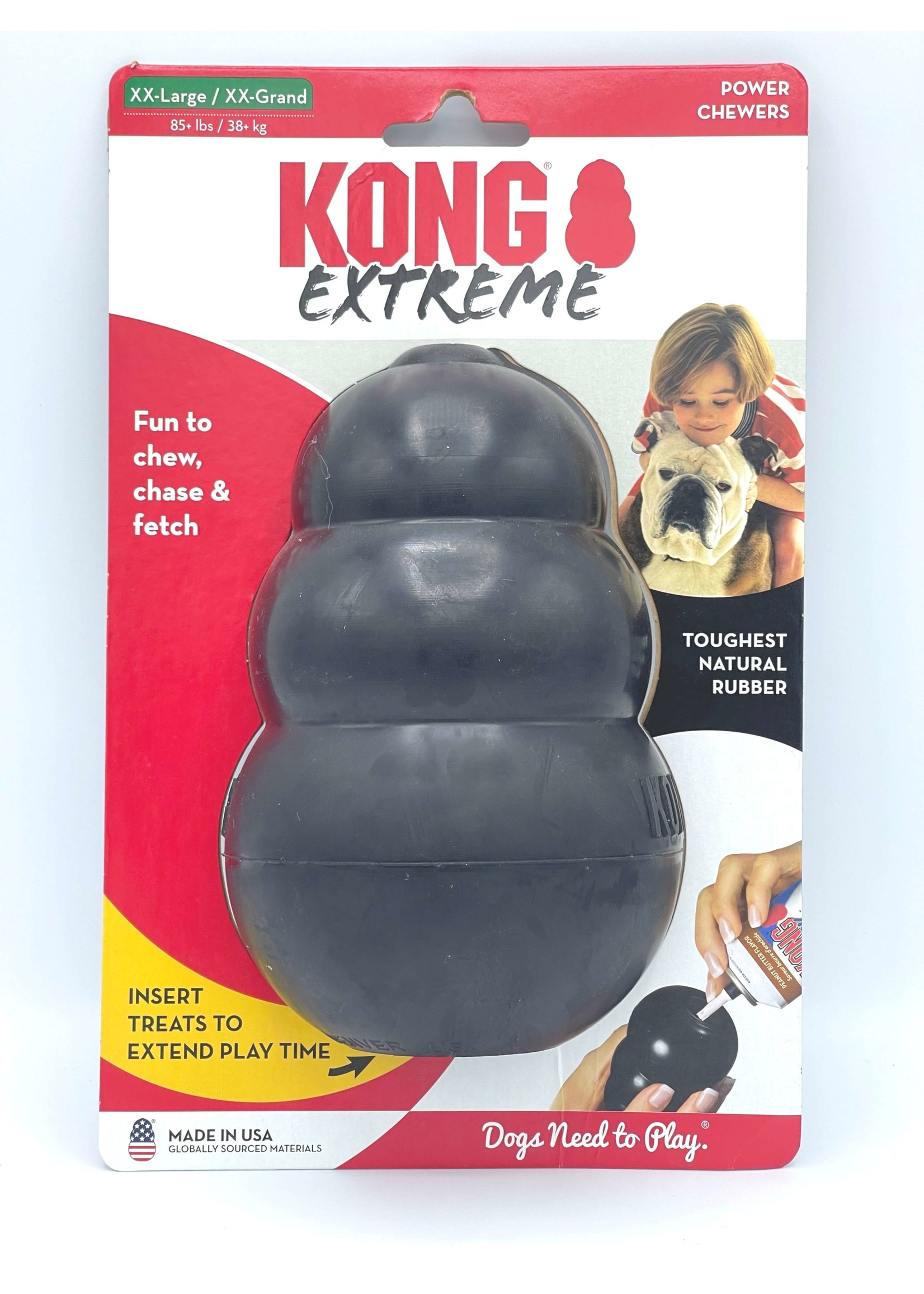 KONG - Extreme Dog Toy - Toughest Natural Rubber, Black - Fun to