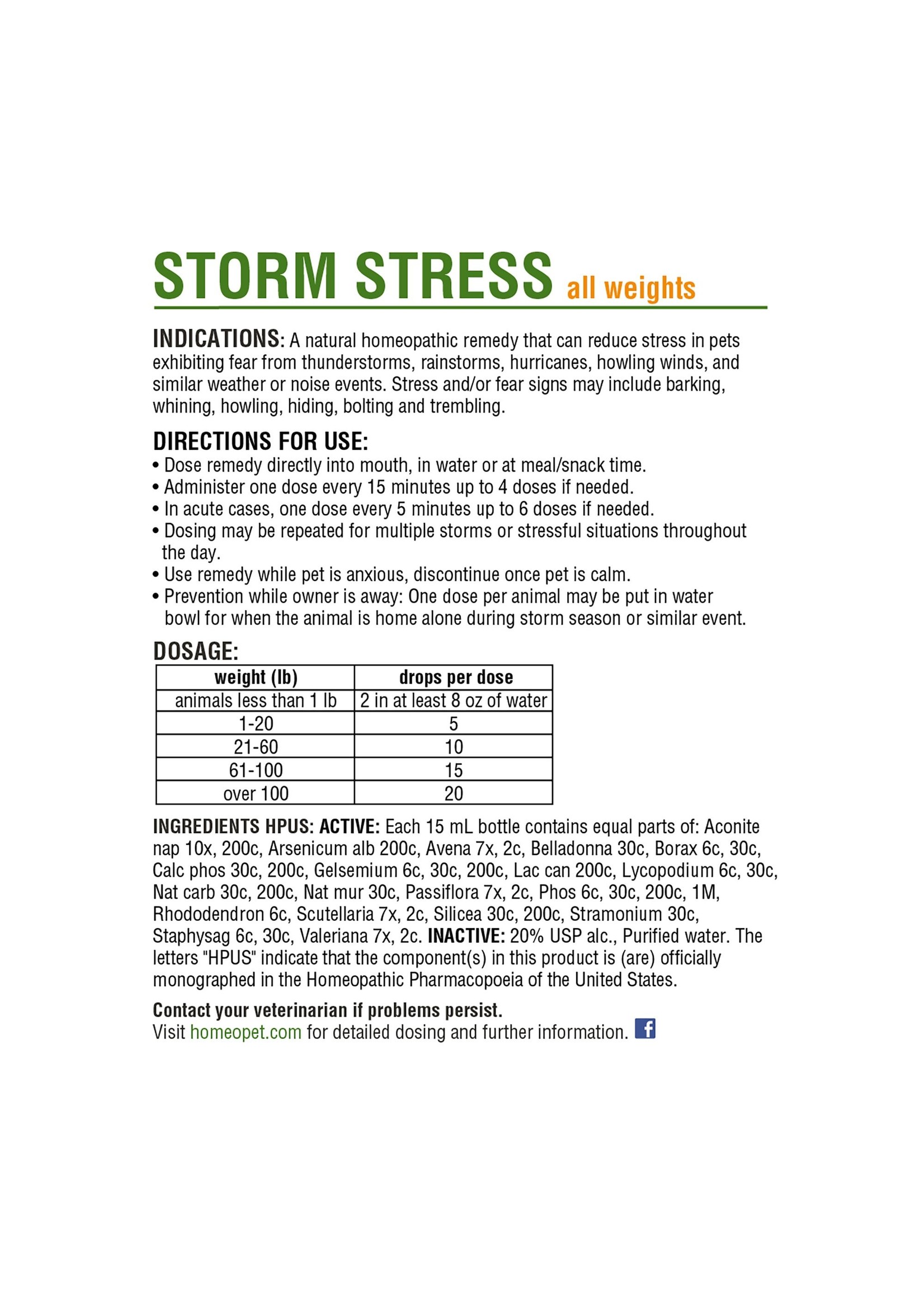 HomeoPet HomeoPet Storm Stress Relief
