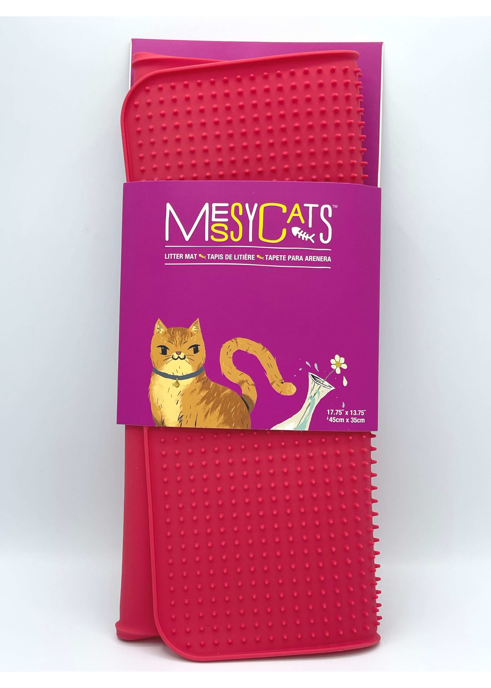  Messy Cats Silicone Litter Mat with Soft Graduated Spikes, 18  x 14, Green : Pet Supplies