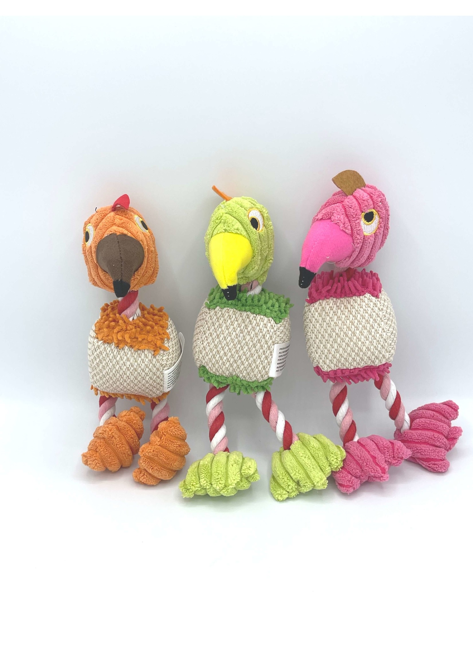 Flamingo Rope Plush Dog Toy