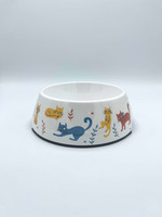 Pet Bowl Stainless Steel Playful Cats