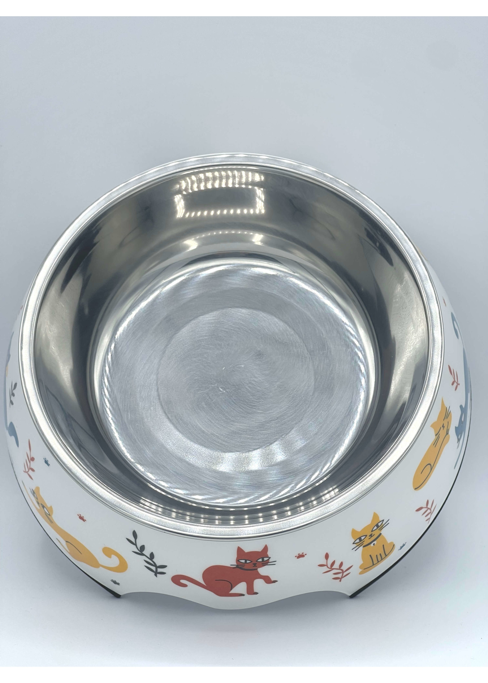 Pet Bowl Stainless Steel Playful Cats