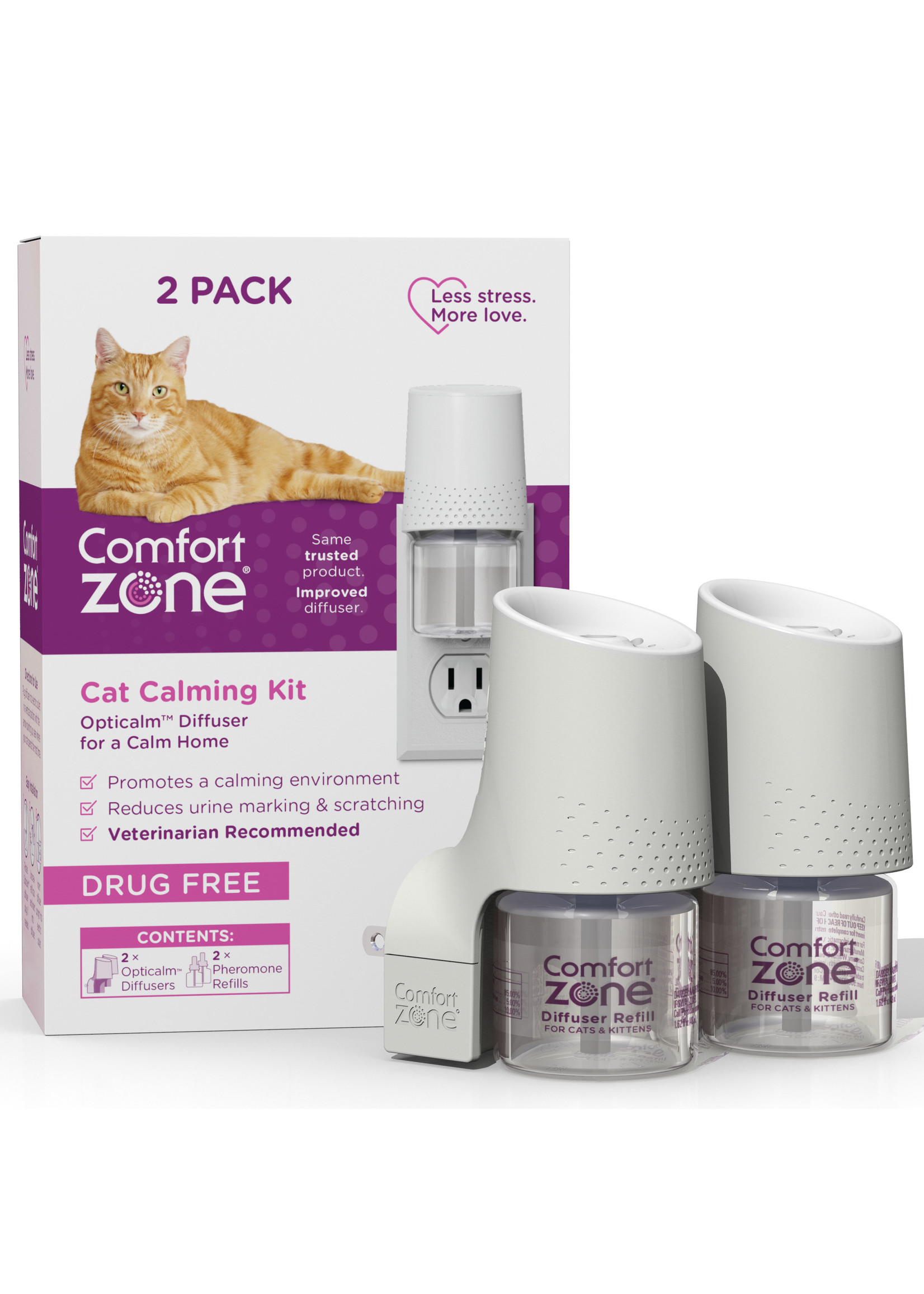 Comfort Zone Comfort Zone Cat Calming Diffuser Kit, 2 Pack