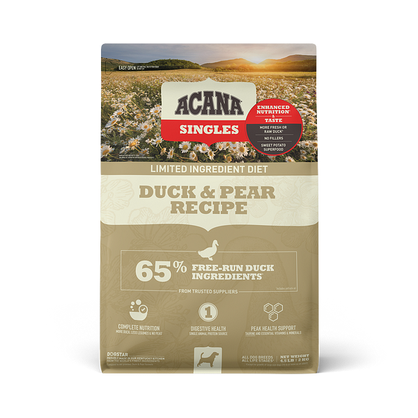 Acana Singles Duck & Pear Dog Food - Skilos, A Family Pet Store