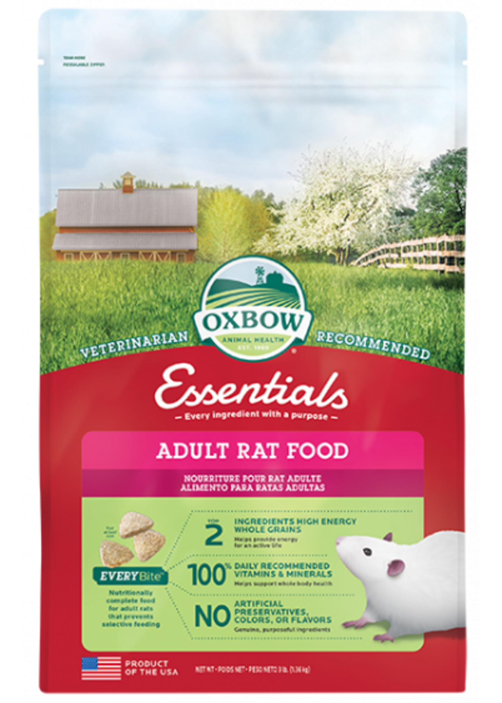 Oxbow Oxbow Essentials 3lb Adult Rat Food
