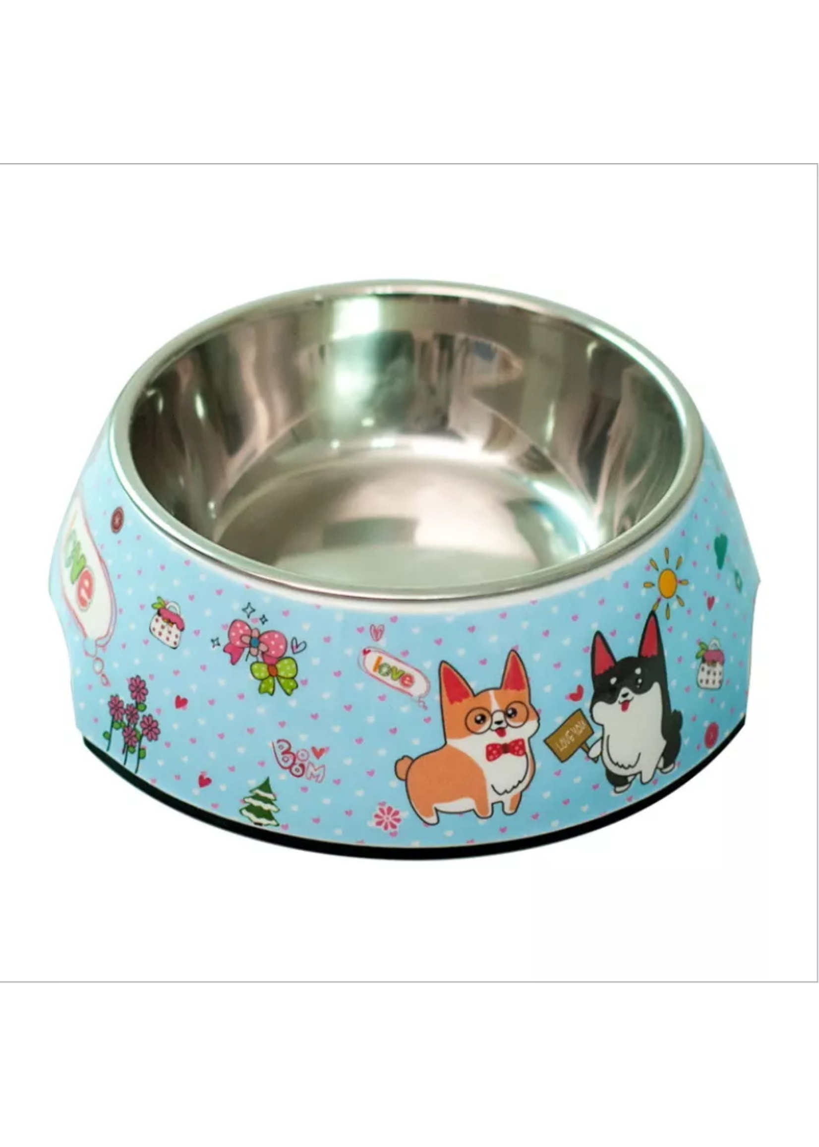 Corgi Animated Festive Stainless Steel Bowl