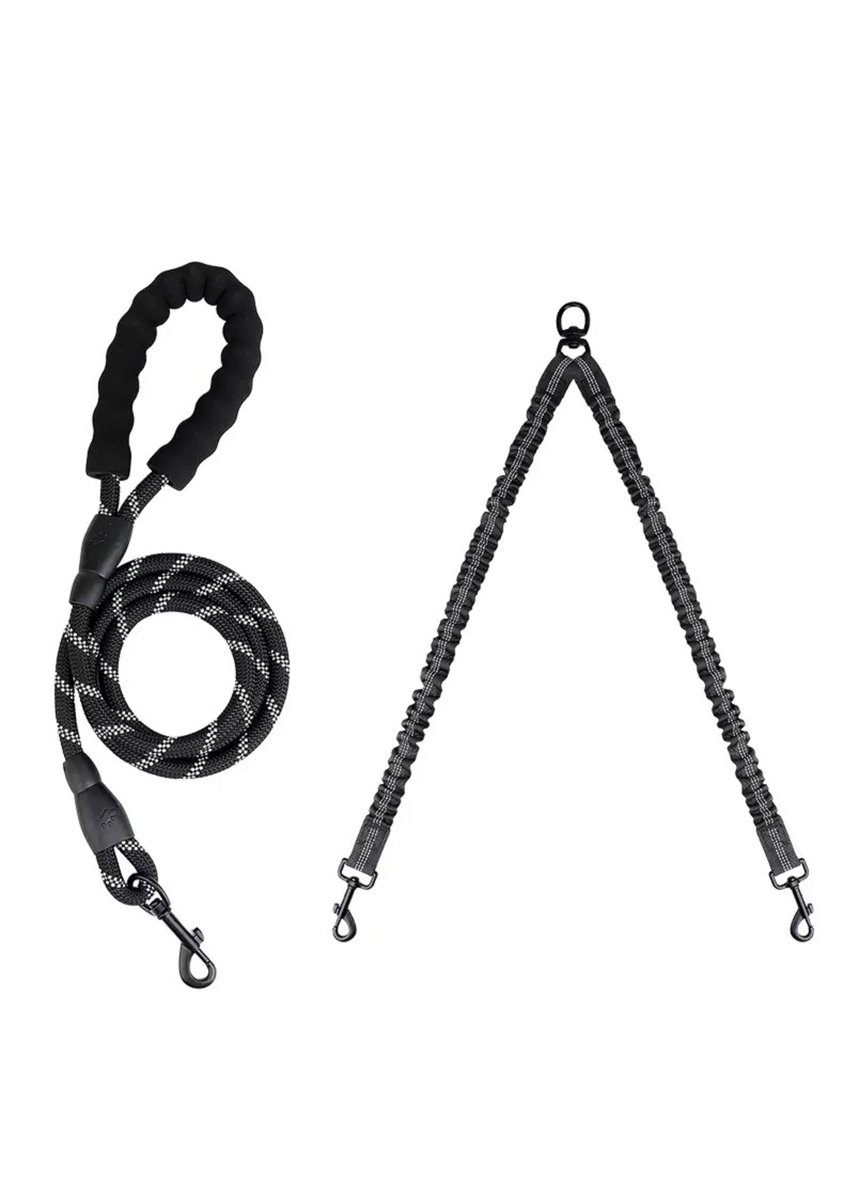 360 Swivel Double Dog Bungee Rope Leash