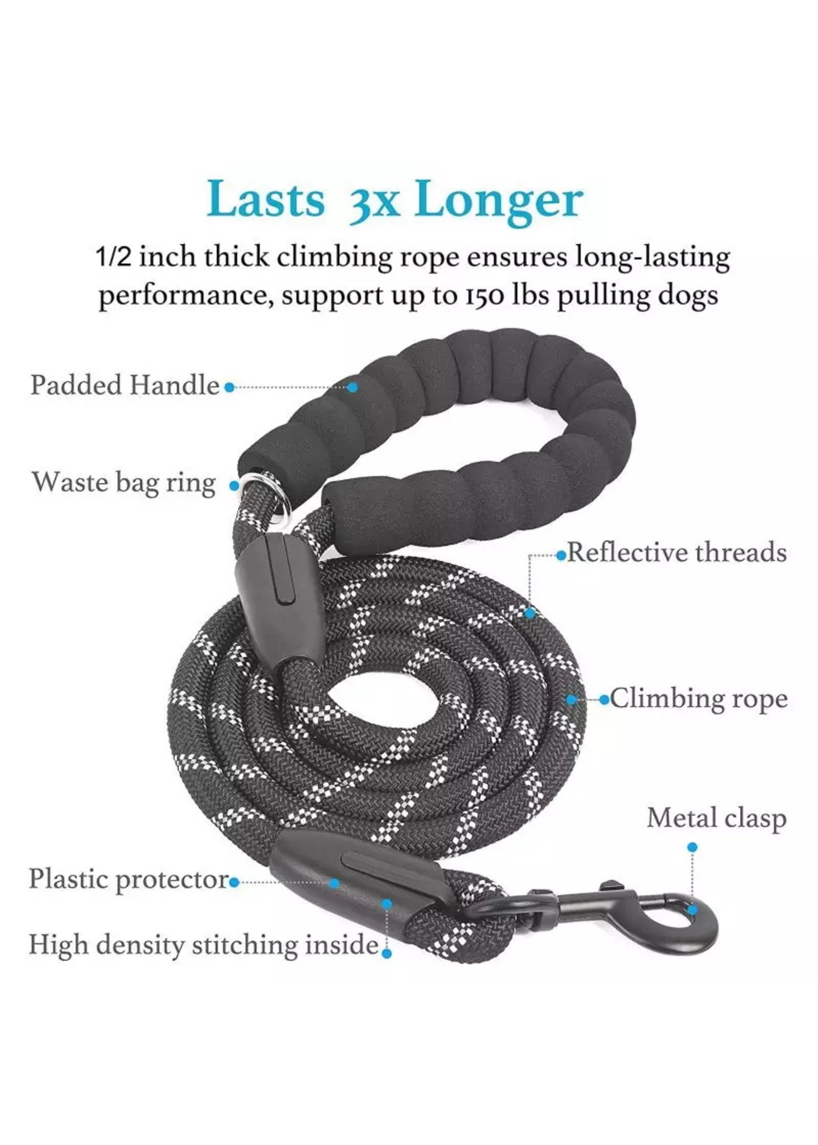 360 Swivel Double Dog Bungee Rope Leash