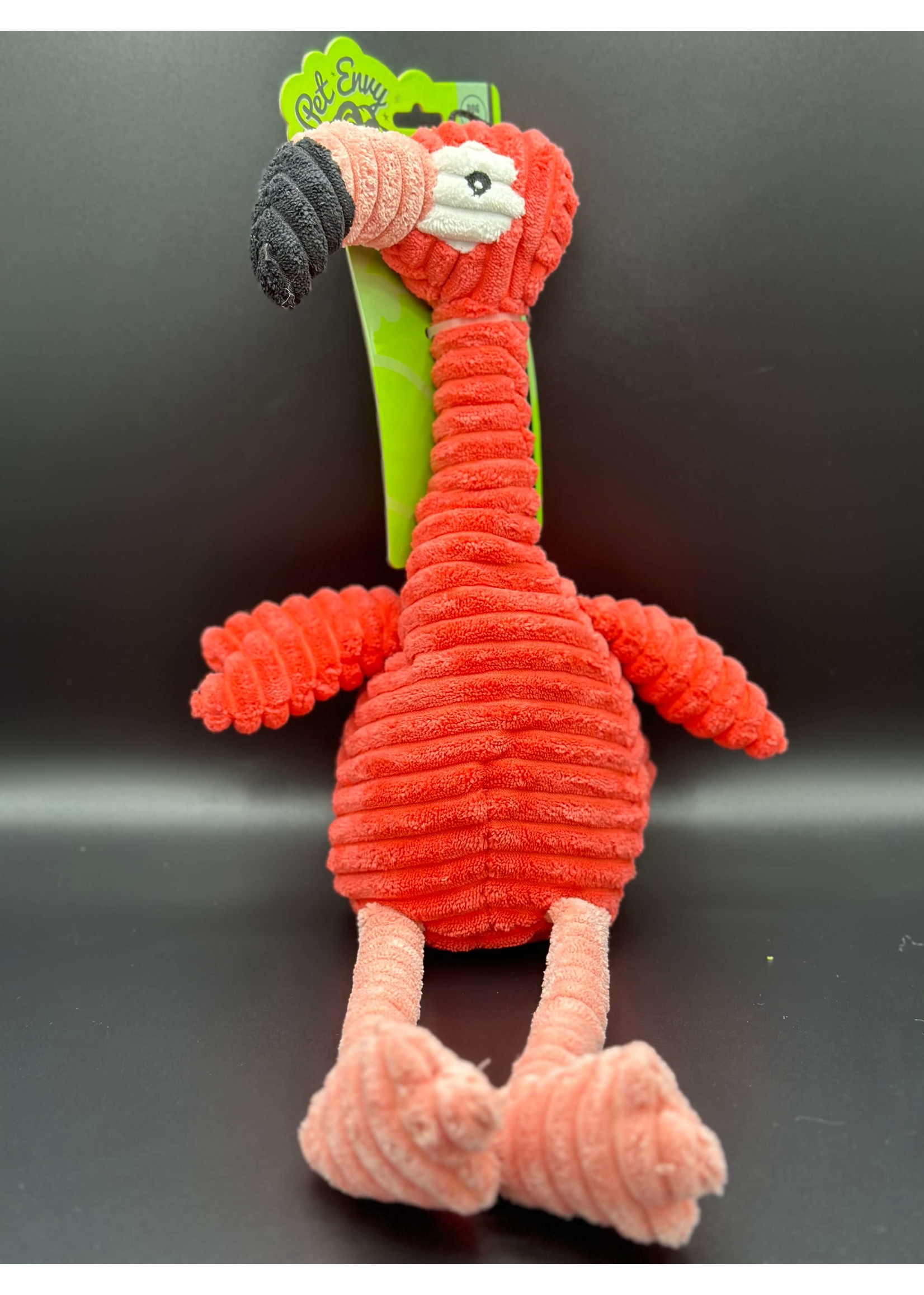 Pet Envy Corduroy Flamingo Dog Toy