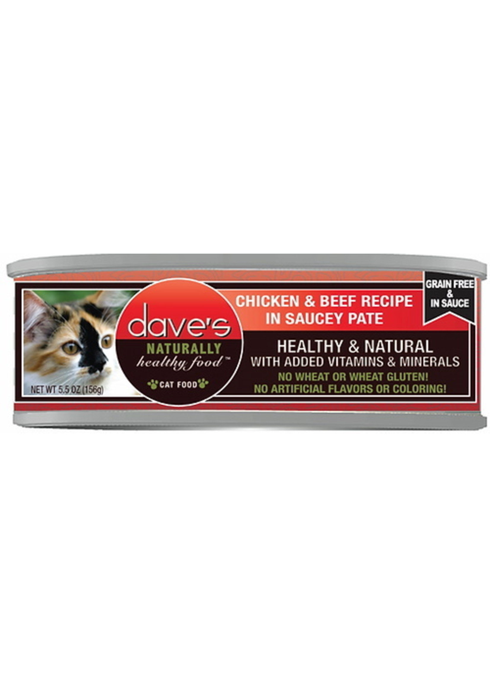 Dave's Pet Food Dave's Wet Cat Food Chicken & Beef Saucey Pate