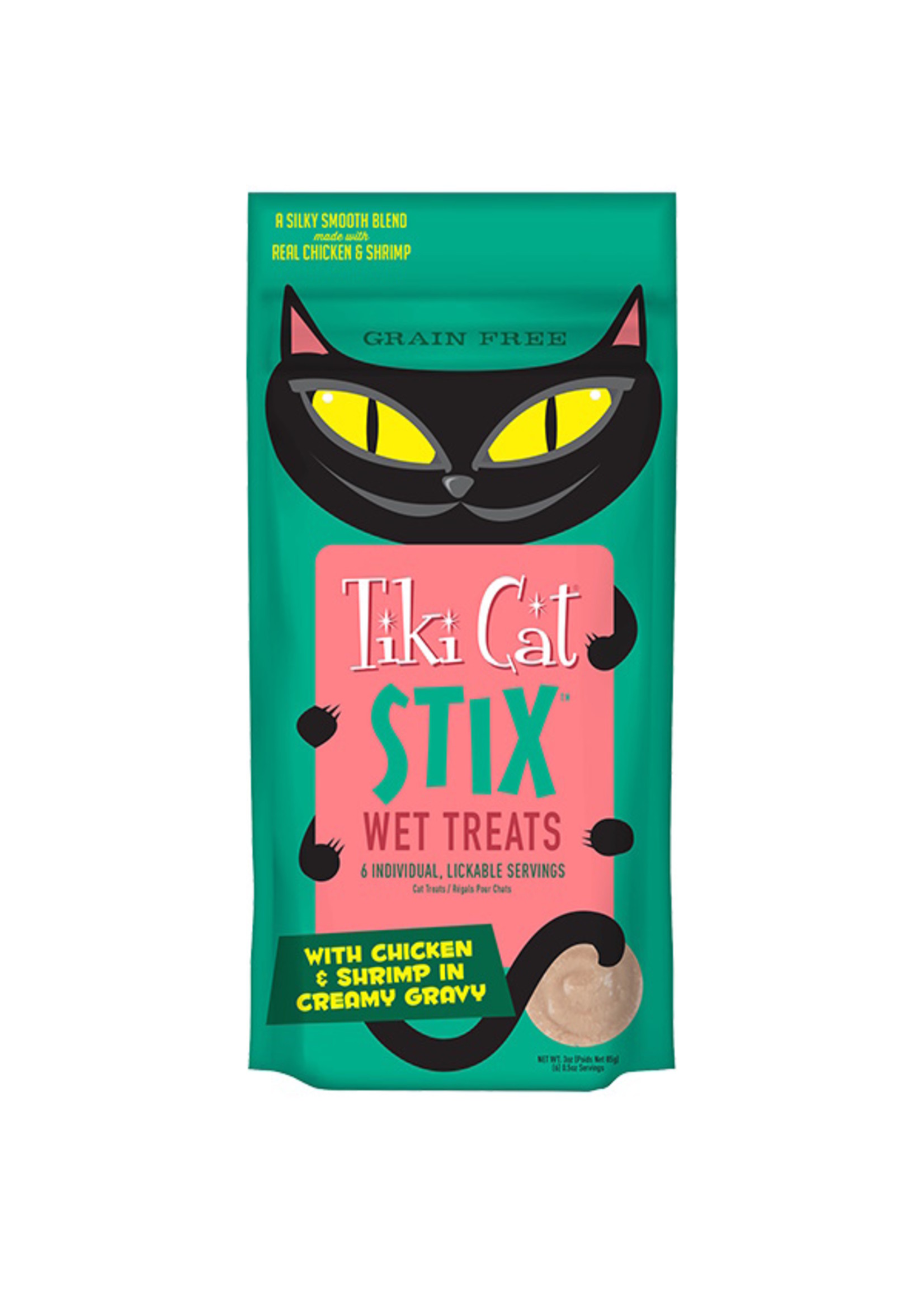 Tiki Cat Tiki Cat Stix Wet Cat Treats, Chicken & Shrimp in Gravy 6 Pack (Eaches) - case quantity of 12