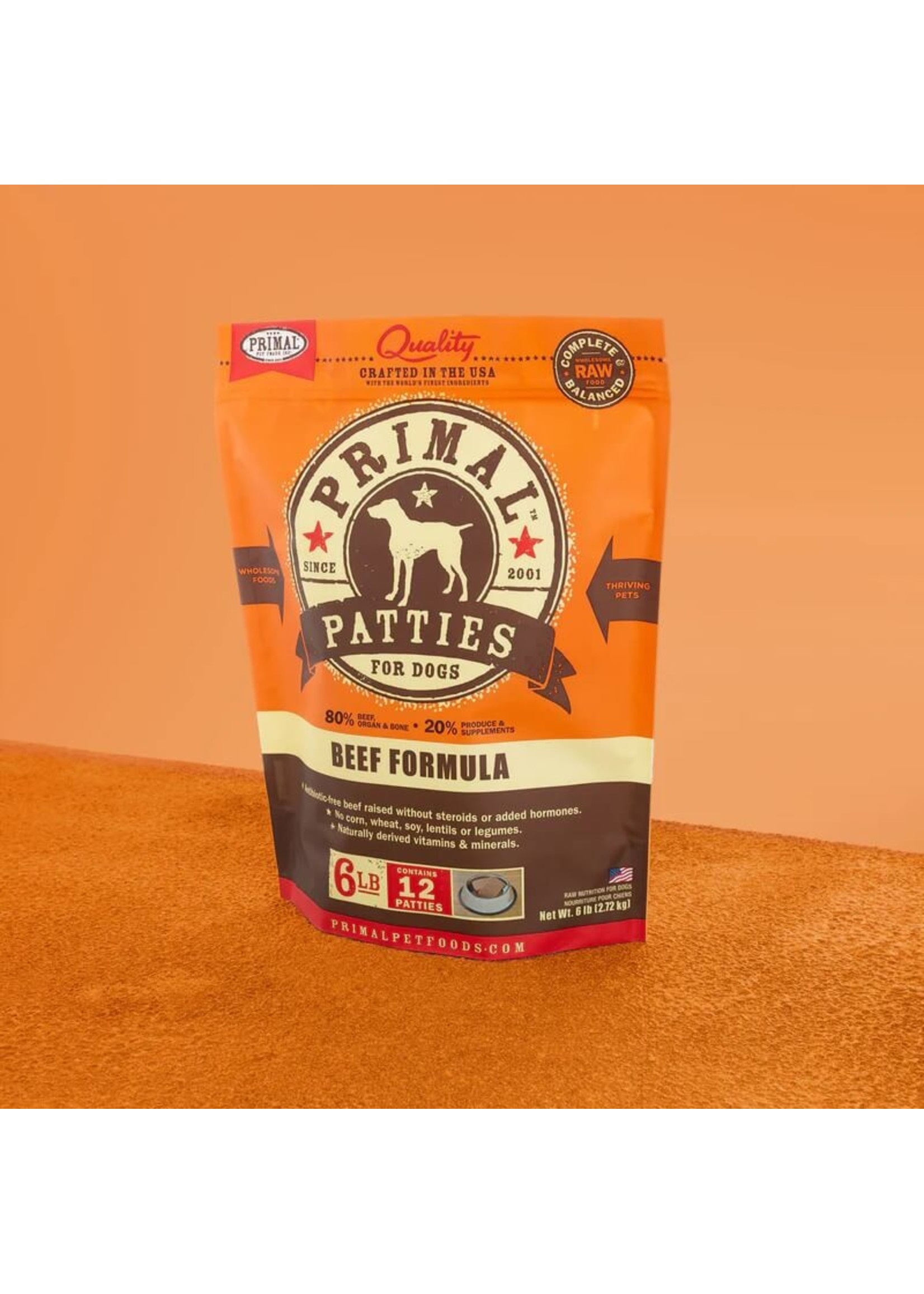 Primal Canine Raw Frozen Patties Beef Skilos, A Family Pet Store