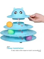Interactive Circular Cat Scratch with Ball Track Toy
